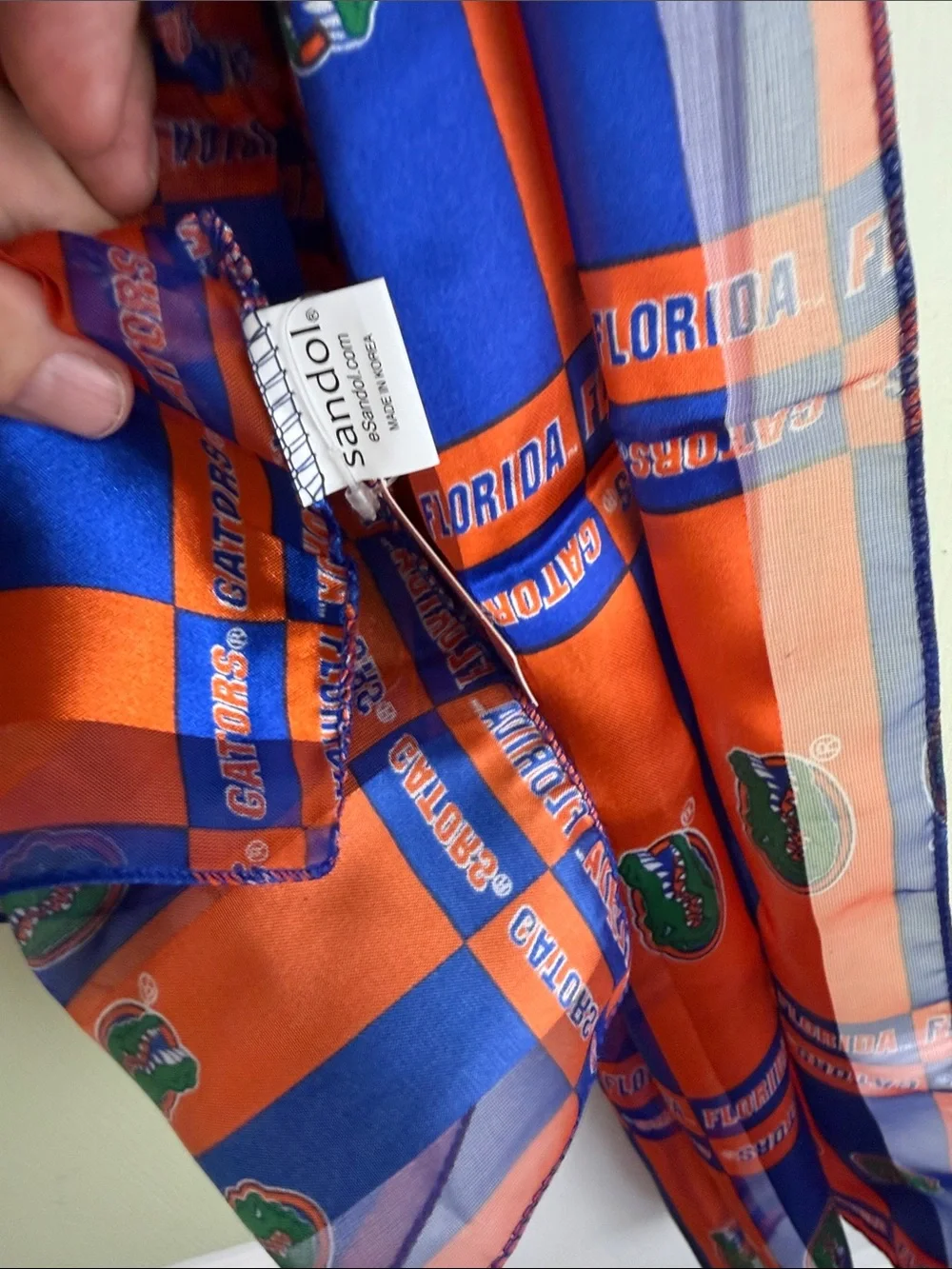 (2200) University Team Orange and Blue Decorative Scarf